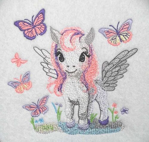 Unicorn Butterfly 1 embroidery design