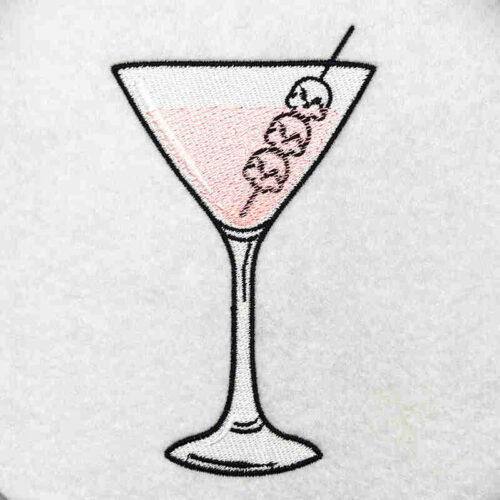 Cocktail skulls embroidery design