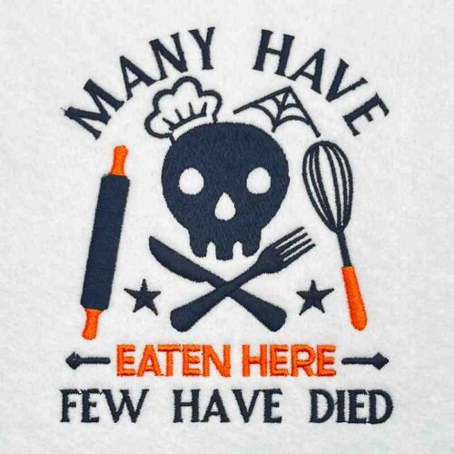 Many Have eaten here embroidery design